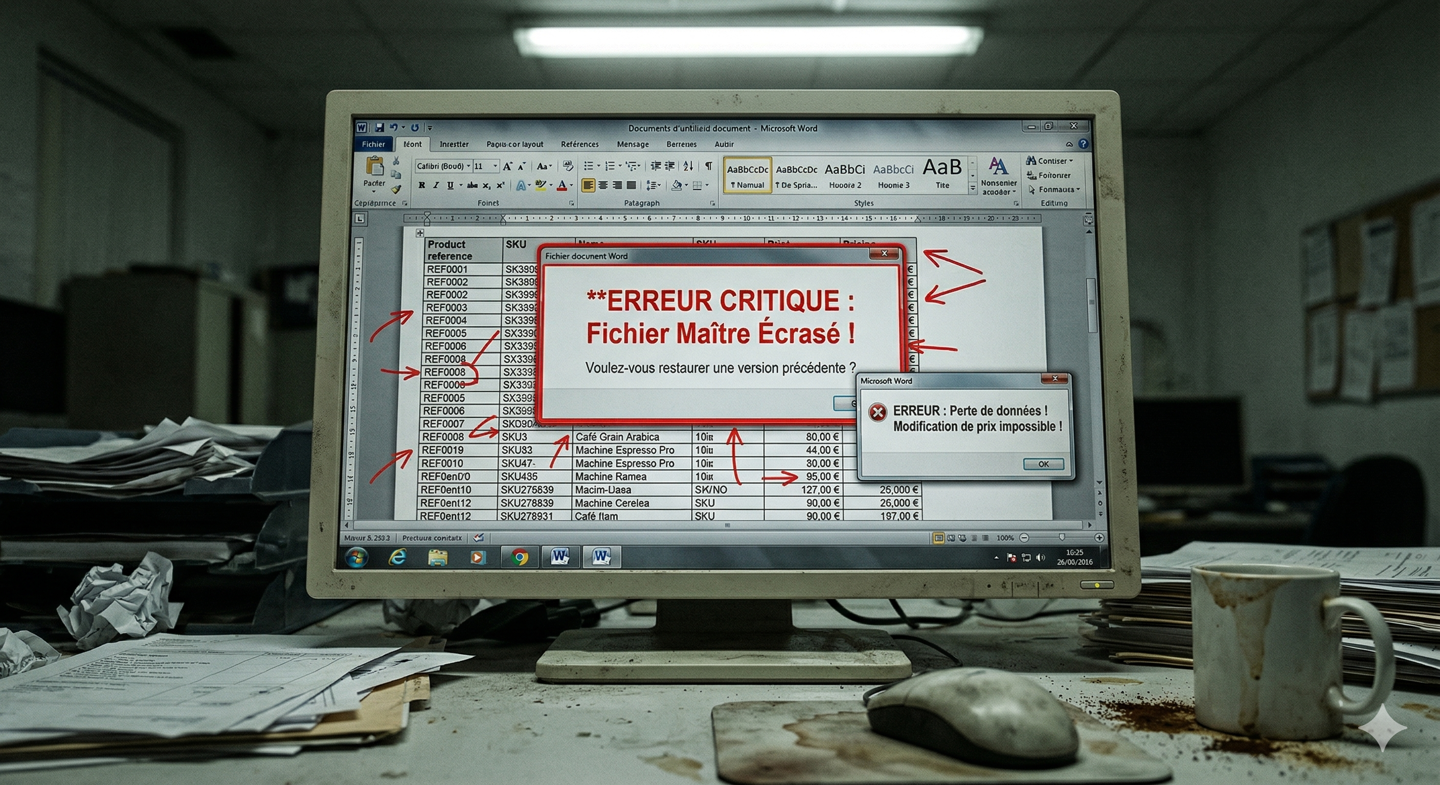 Chaos document Word — avant le générateur